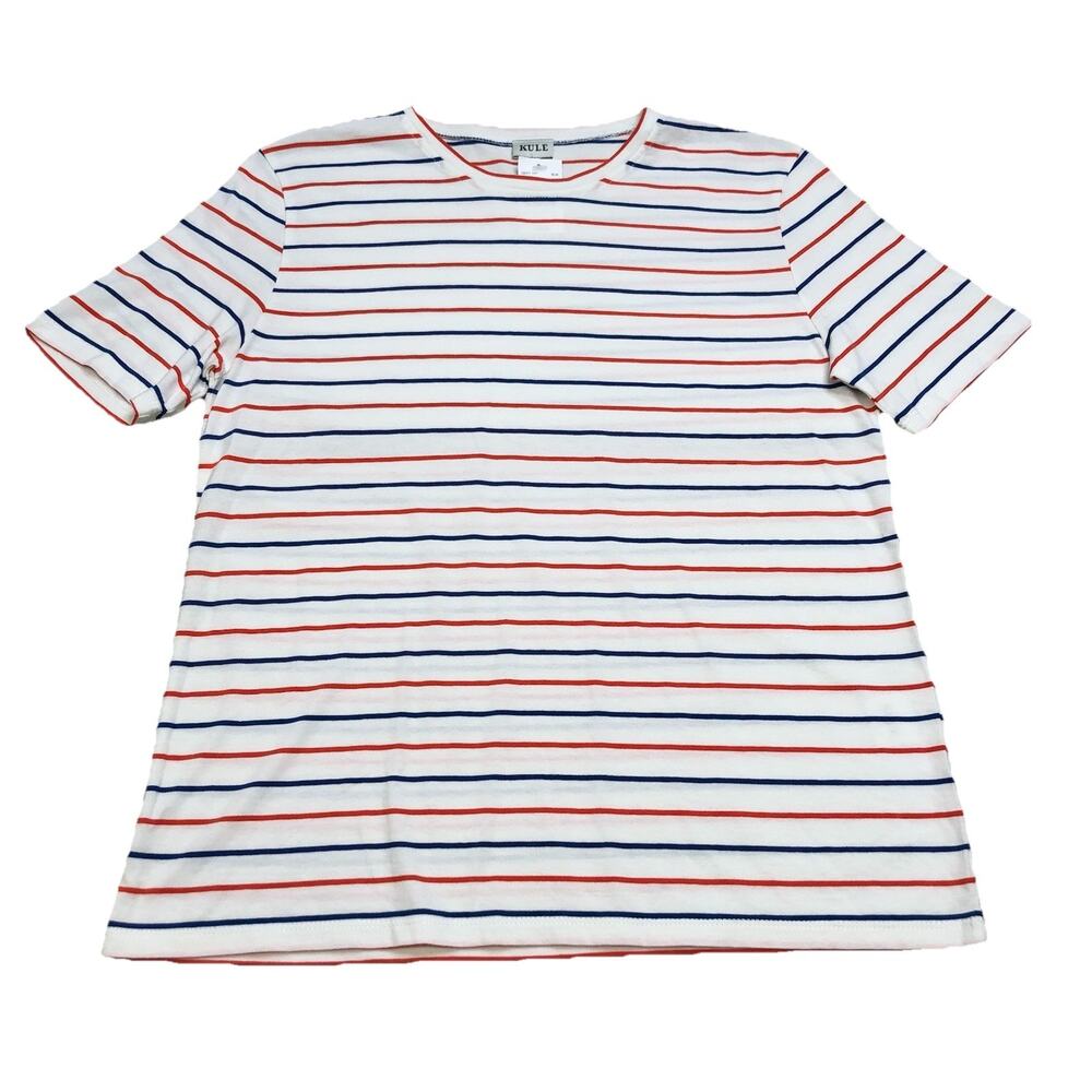 Kule The Modern Short Sleeve Striped T-Shirt Women's XS Red White Blue Tee